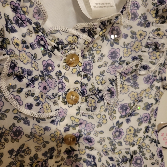 Floral Top and Bottom 2 piece set Lavendar & Purple Floral size 24 Month… - Picture 5 of 13